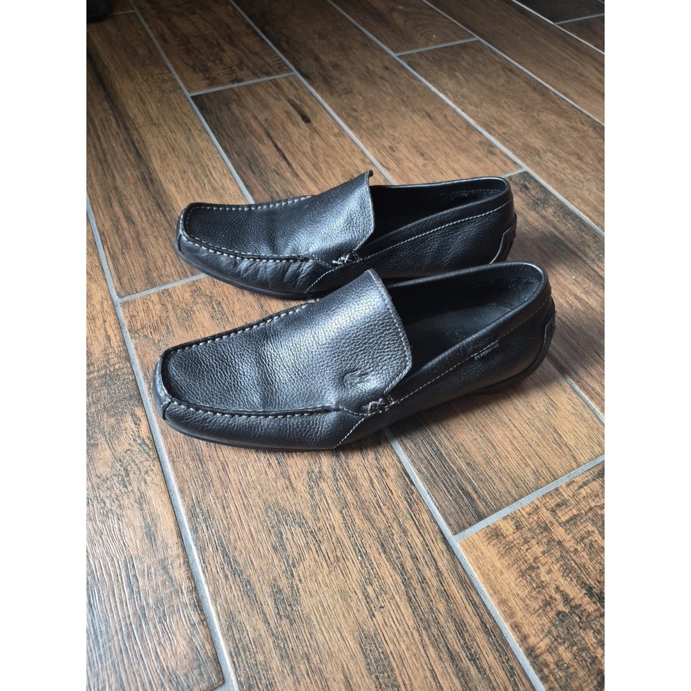 Lacoste Men's 10 Argon Lexi  Driving Slip Ons Moccasin Shoes Black - Picture 3 of 7